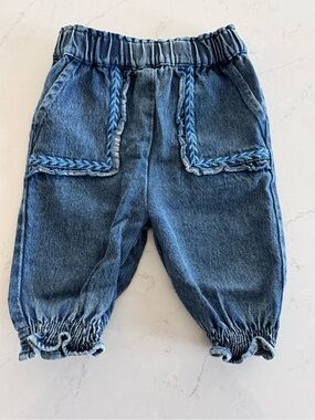 Emile et Ida Denim Jogger Pants in Blue